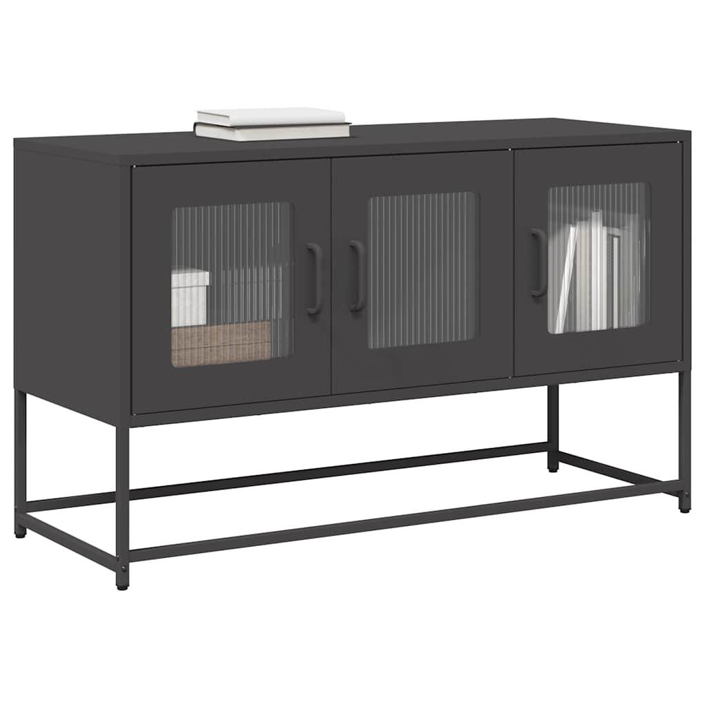 TV Kaappi Musta 100,5x39x60,5 cm Kylmävalssattu teräs