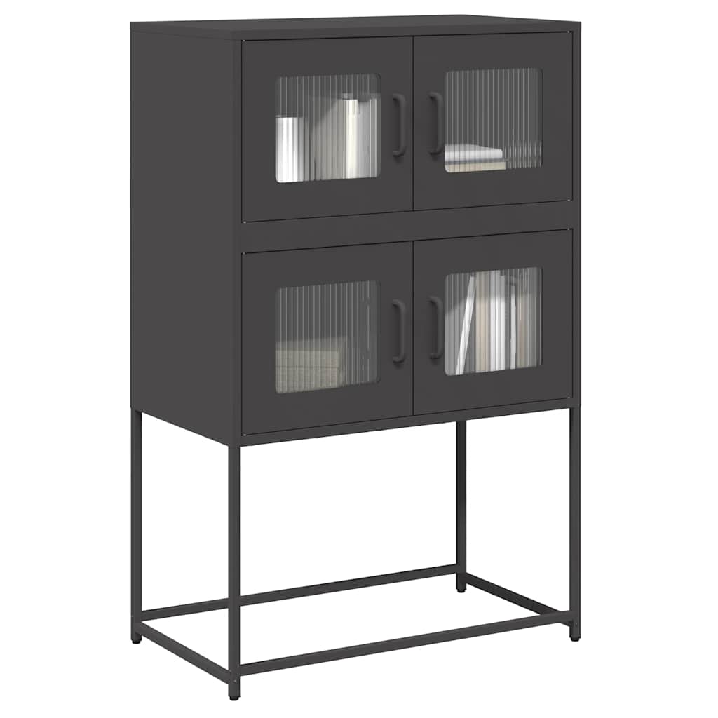 Highboard Musta 68x39x107 cm Teräs