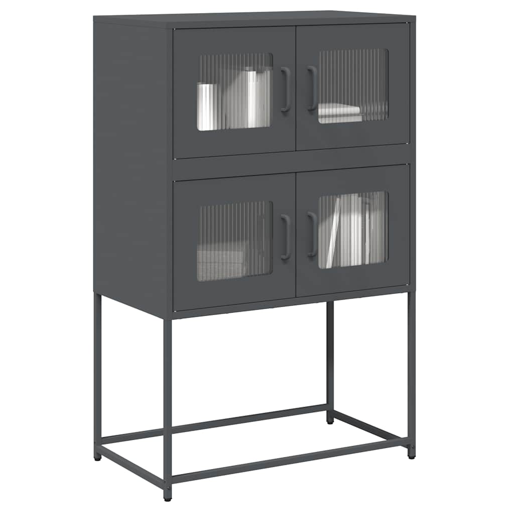 Highboard Antrasiitti 68x39x107 cm terästä