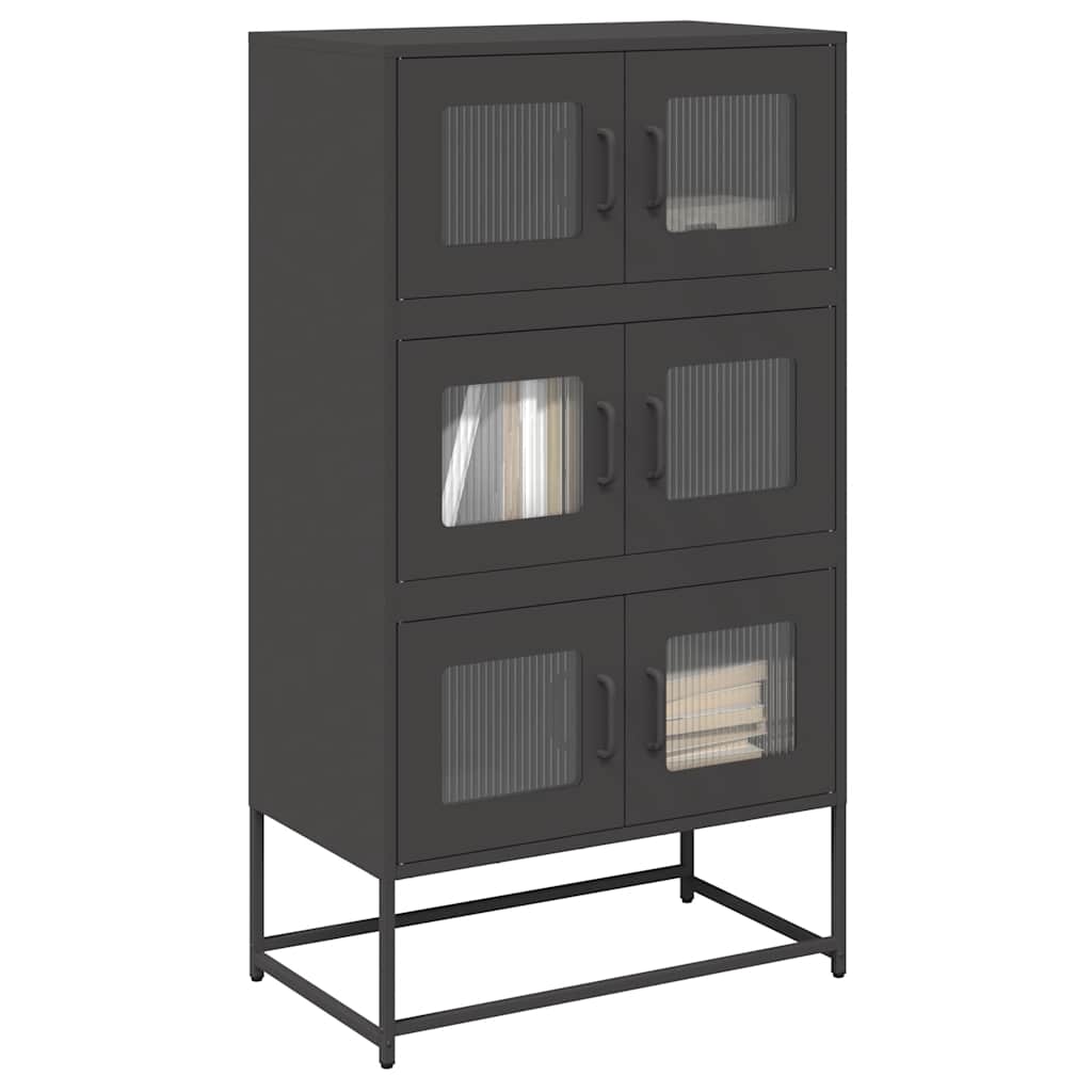 Highboard Musta 68x39x123 cm Teräs