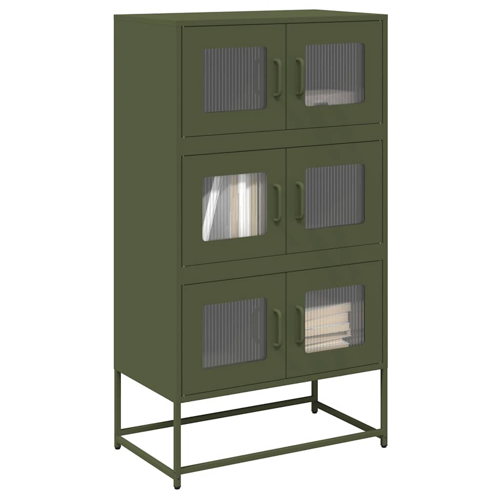 Highboard Oliivinvihreä 68x39x123 cm Teräs