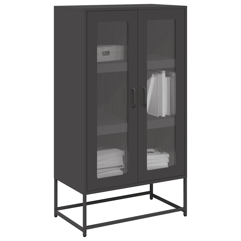 Highboard Musta 68x39x123 cm Teräs