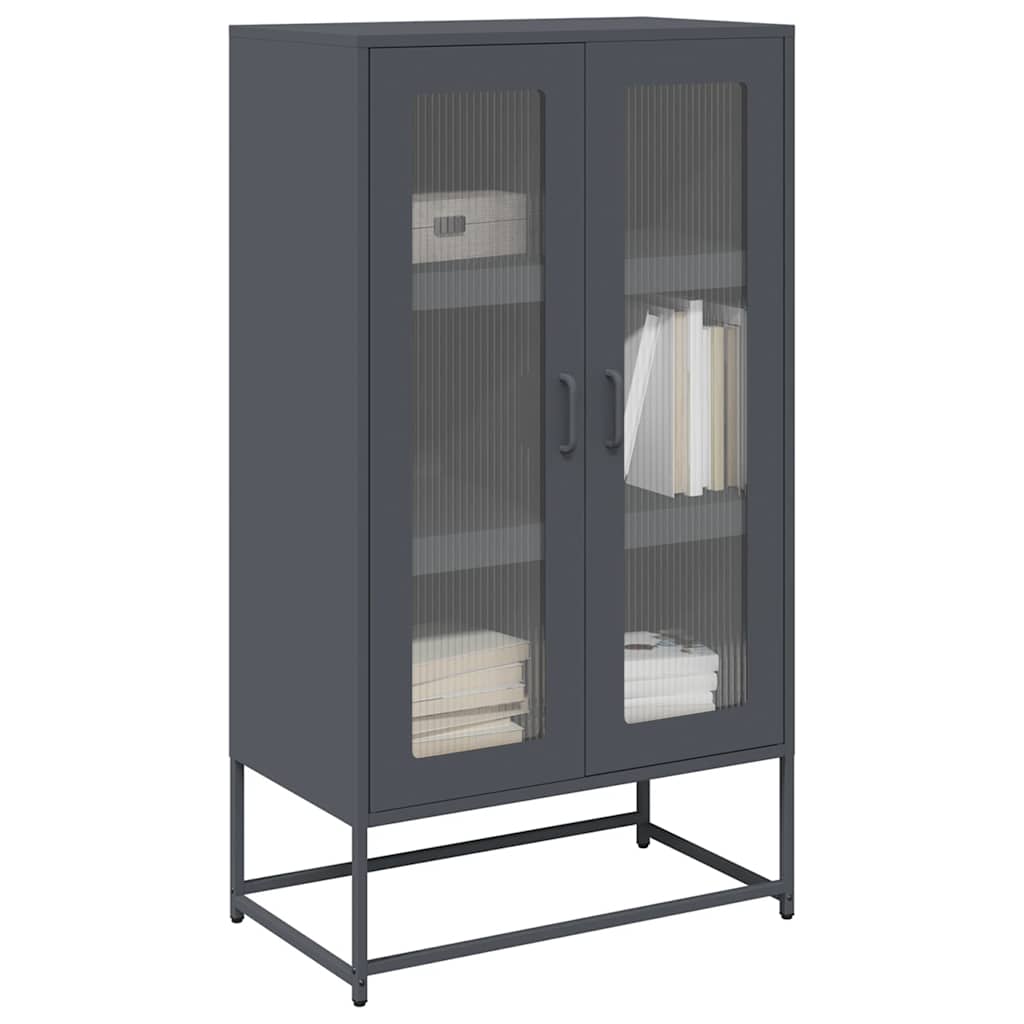 Highboard Antrasiitti 68x39x123 cm terästä