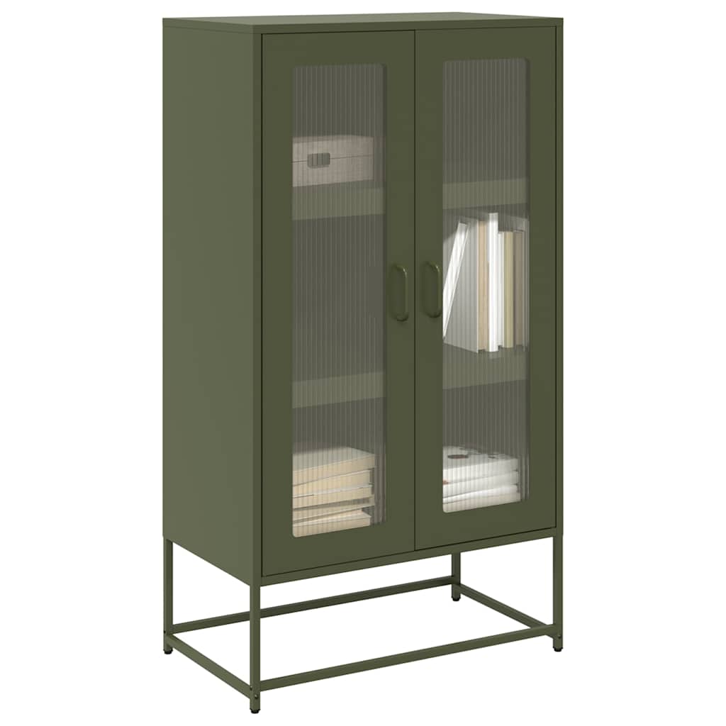 Highboard Oliivinvihreä 68x39x123 cm Teräs