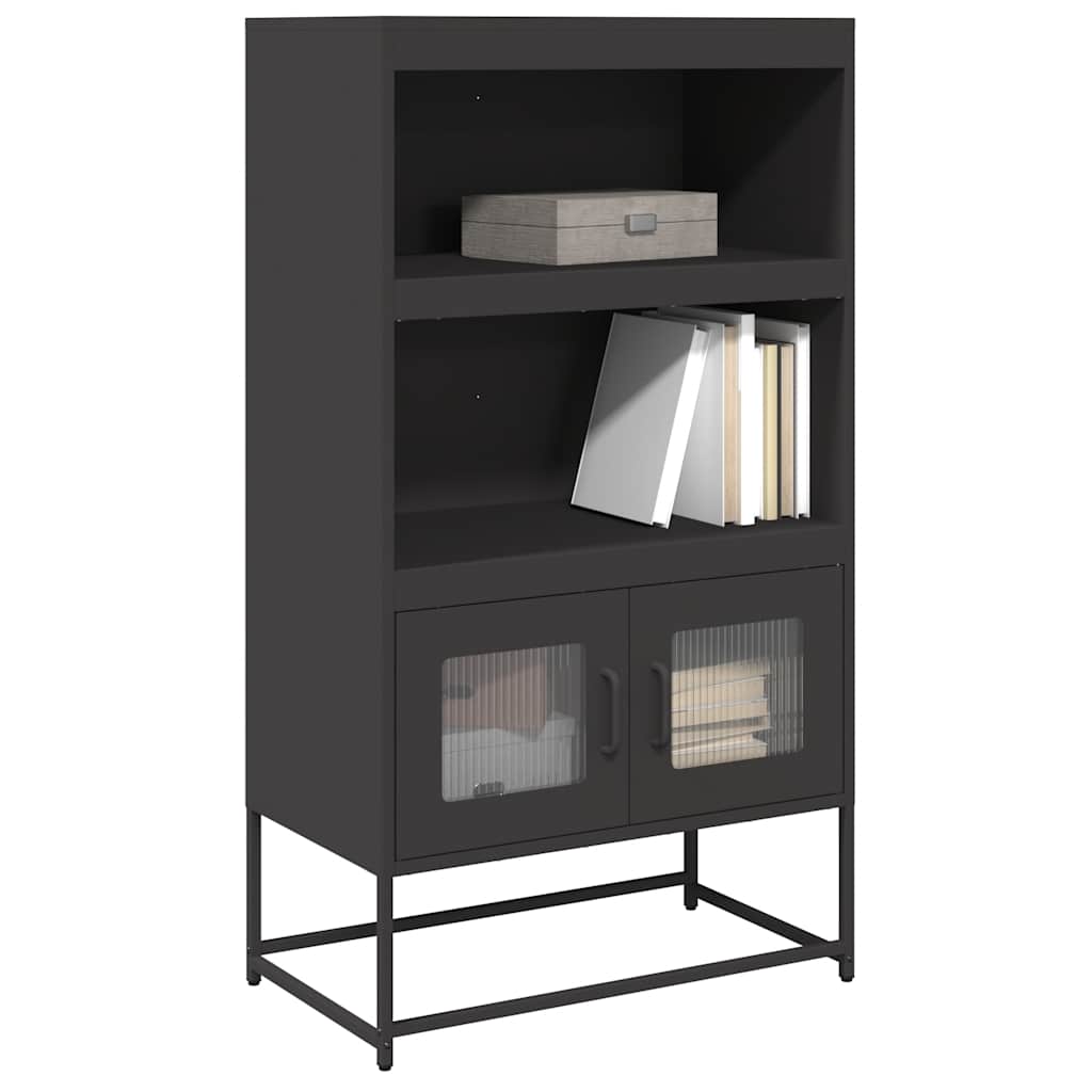 Highboard Musta 68x39x123 cm Teräs