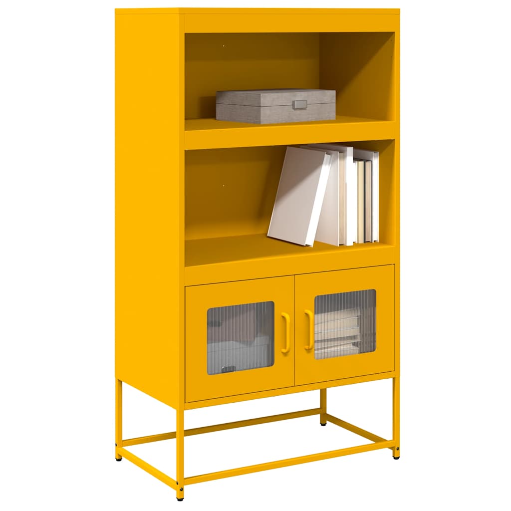 Highboard Sinapinkeltainen 68x39x123 cm Teräs