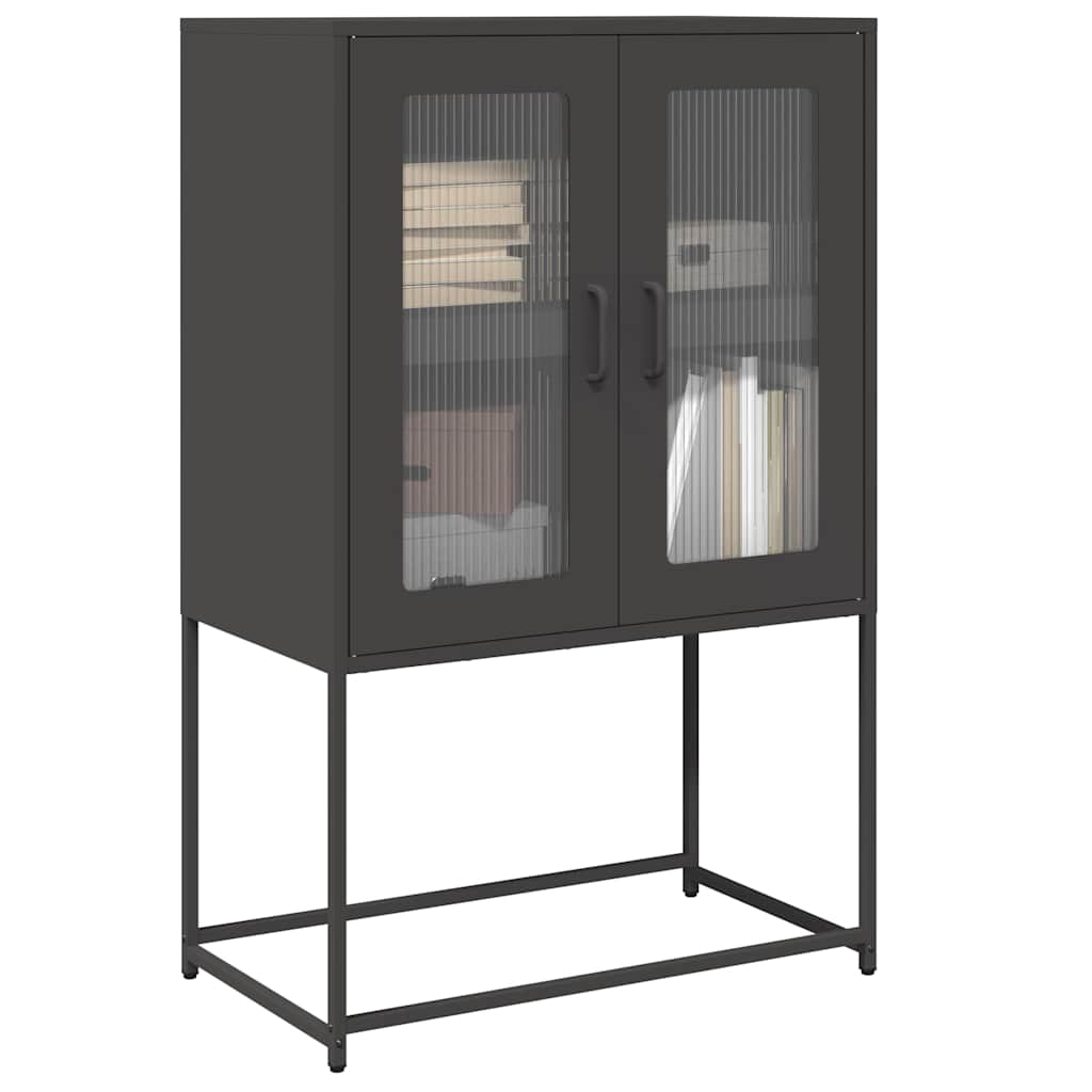 Highboard Musta 68x39x107 cm Teräs