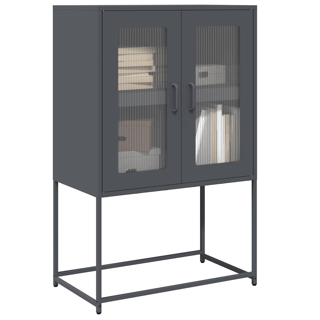 Highboard Antrasiitti 68x39x107 cm terästä