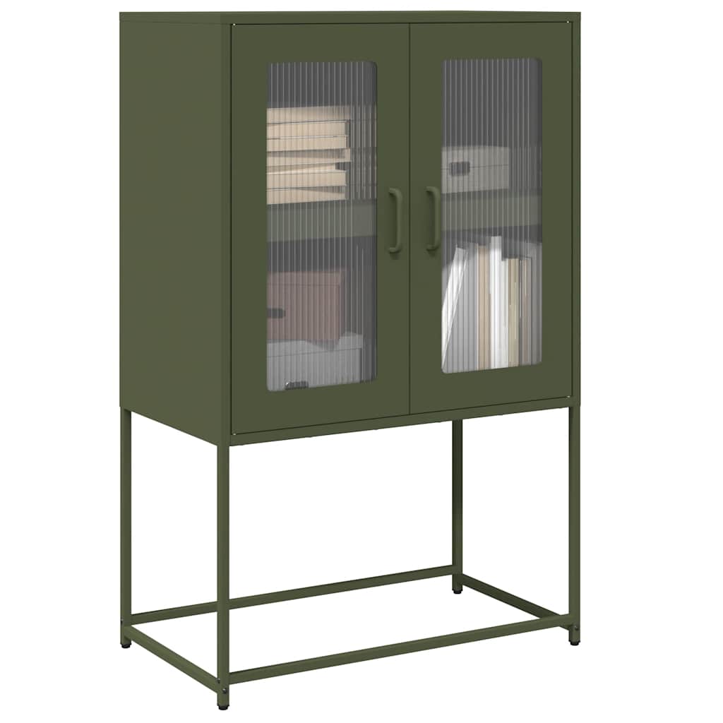 Highboard Oliivinvihreä 68x39x107 cm Teräs