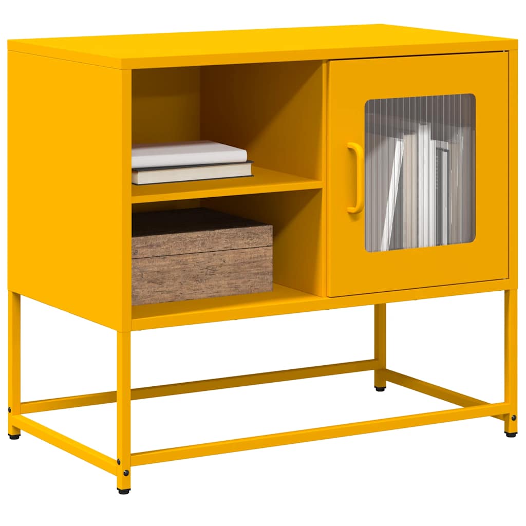 TV-taso sinapinkeltainen 68x39x60,5 cm teräs