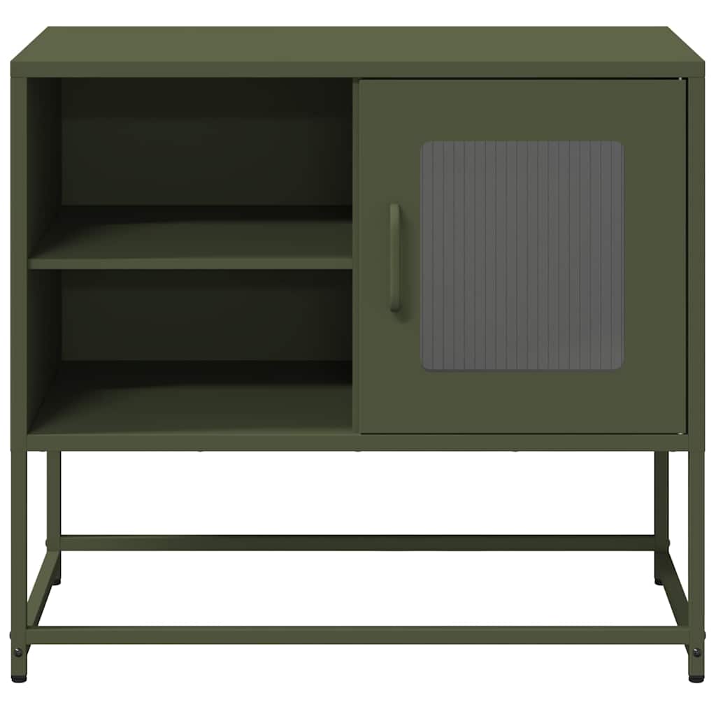 TV-taso oliivinvihreä 68x39x60,5 cm teräs