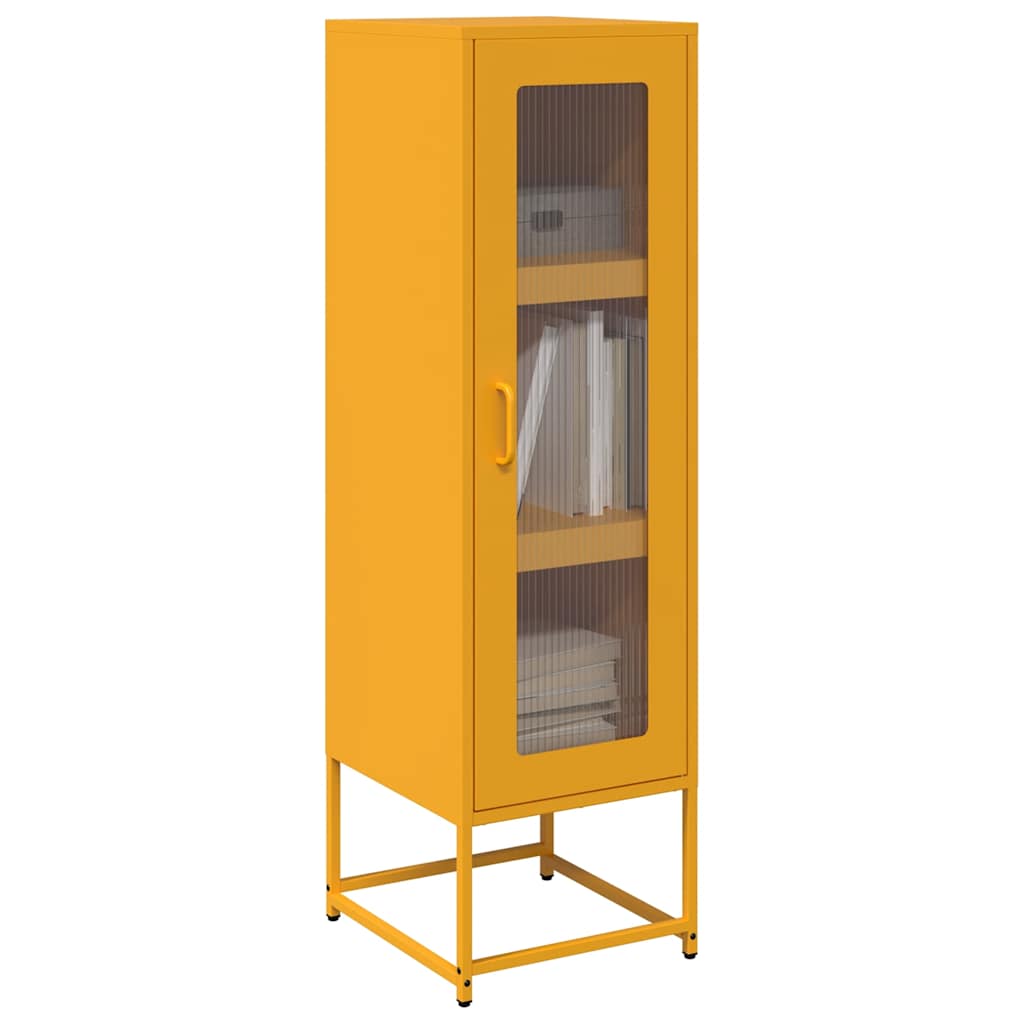 Highboard Sinapinkeltainen 36x39x123 cm Kylmävalssattu teräs
