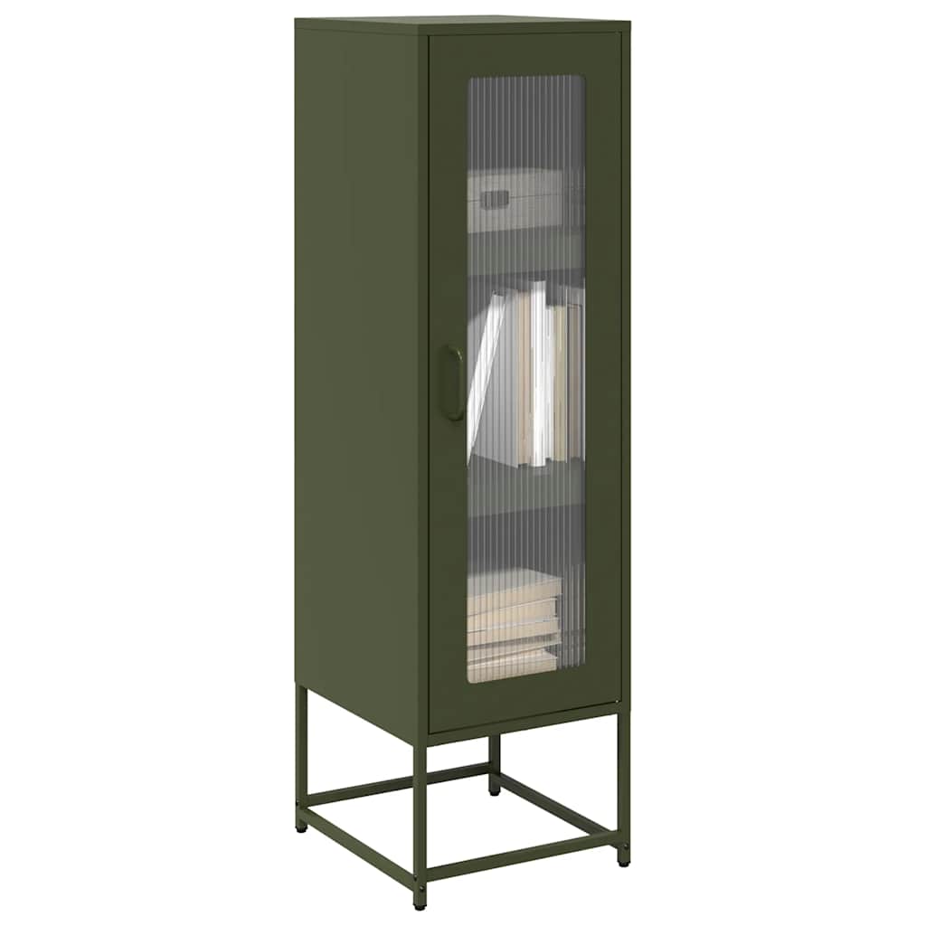 Highboard Oliivinvihreä 36x39x123 cm Kylmävalssattu teräs