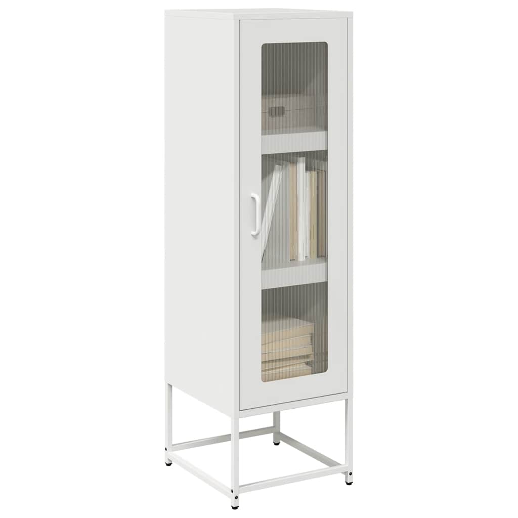 Highboard Valkoinen 36x39x123 cm Kylmävalssattu teräs