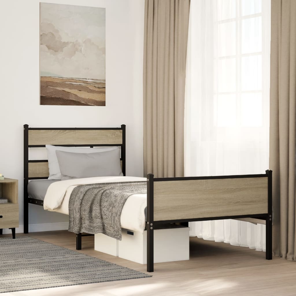 Sängynrunko ilman patjaa Sonoma tammi 107x200 cm tekninen puu