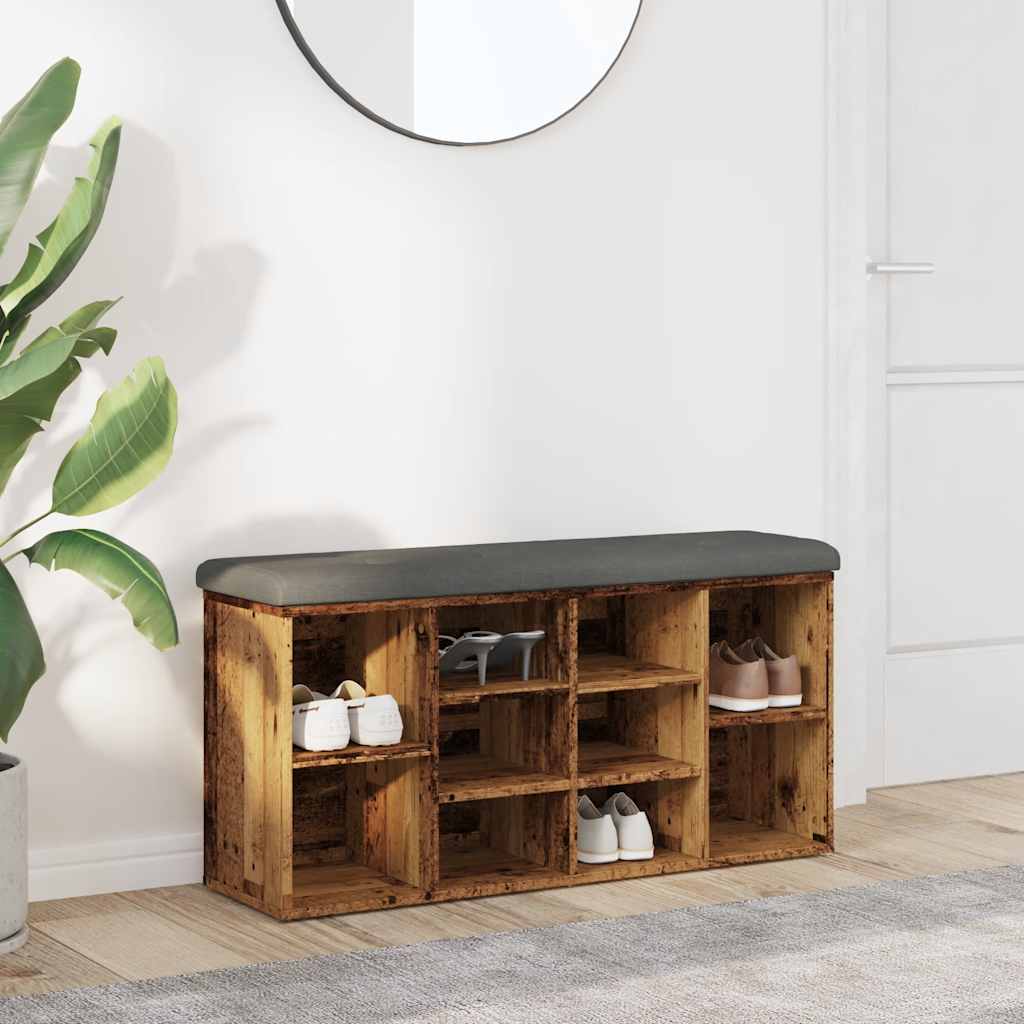 Kenkäteline vanha puu 102x32x50 cm tekninen puu