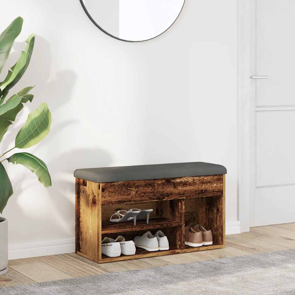 Kenkien säilytyspenkki vanhaa puuta 82x32x45,5 cm lastulevy