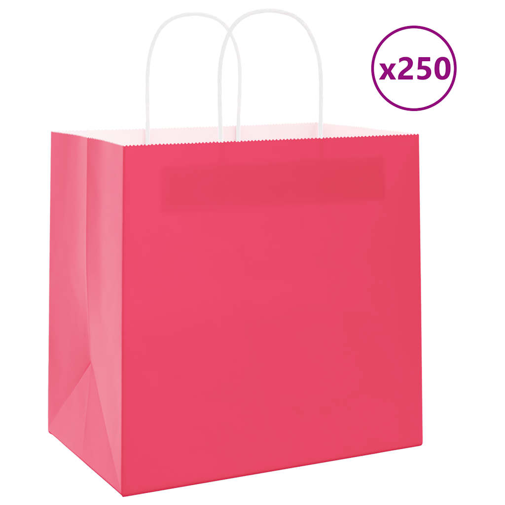 Paperikassit 250 kpl kahvoilla pinkki 54x15x49 cm