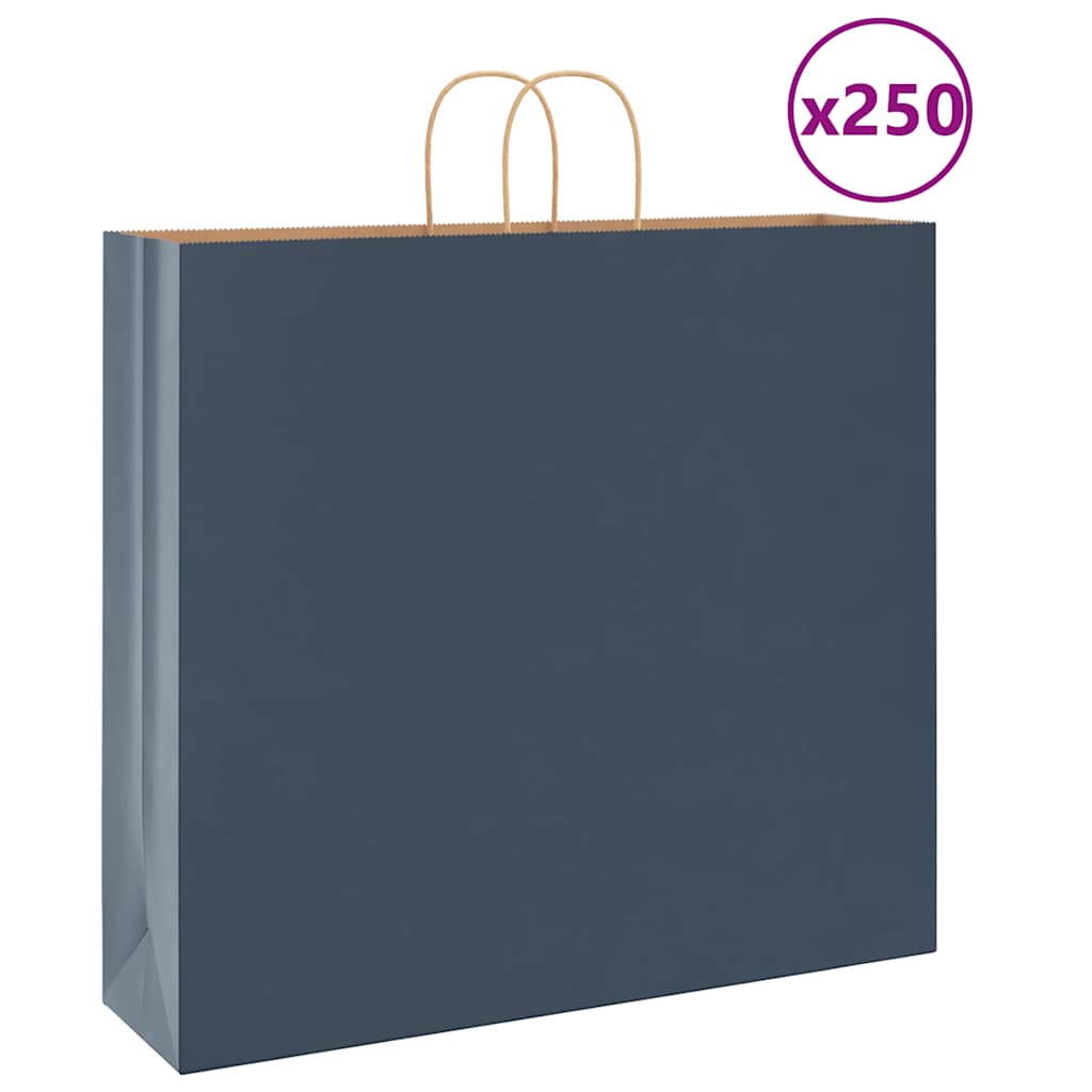 Paperikassit 250 kpl kahvoilla sininen 54x15x49 cm