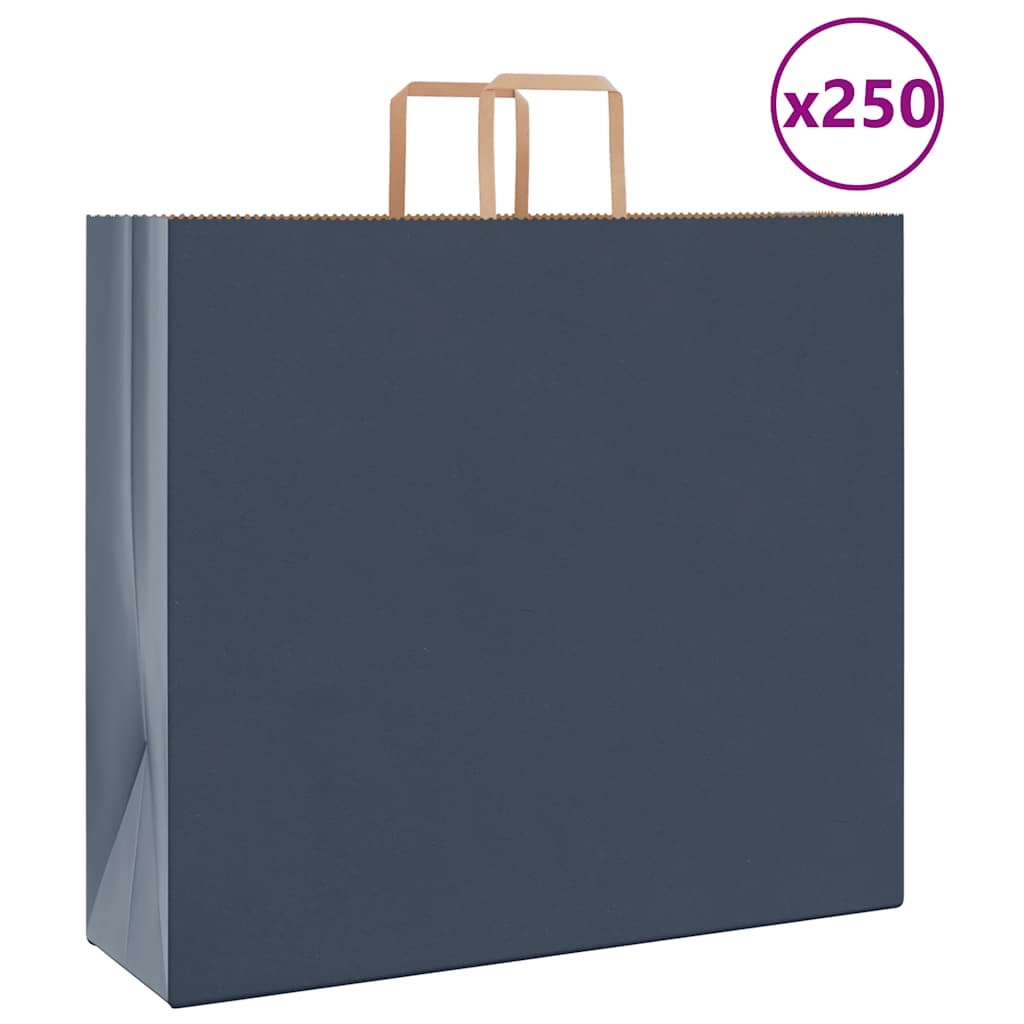 Paperikassit 250 kpl kahvoilla sininen 54x15x49 cm