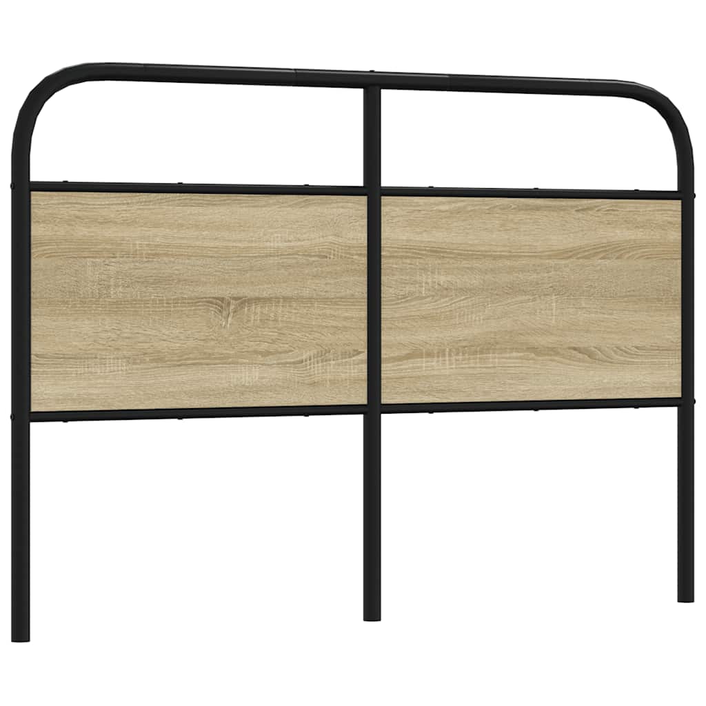 Sängynpääty Sonoma-tammi 120 cm teräs ja tekninen puu