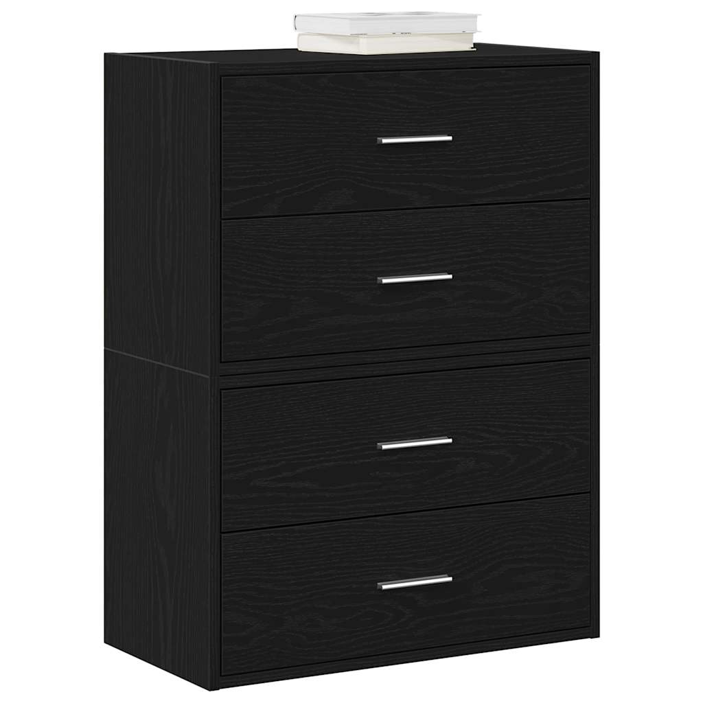 Kaapit 2 laatikkoa 2 kpl musta tammi 60x31x40cm teknillinen puu