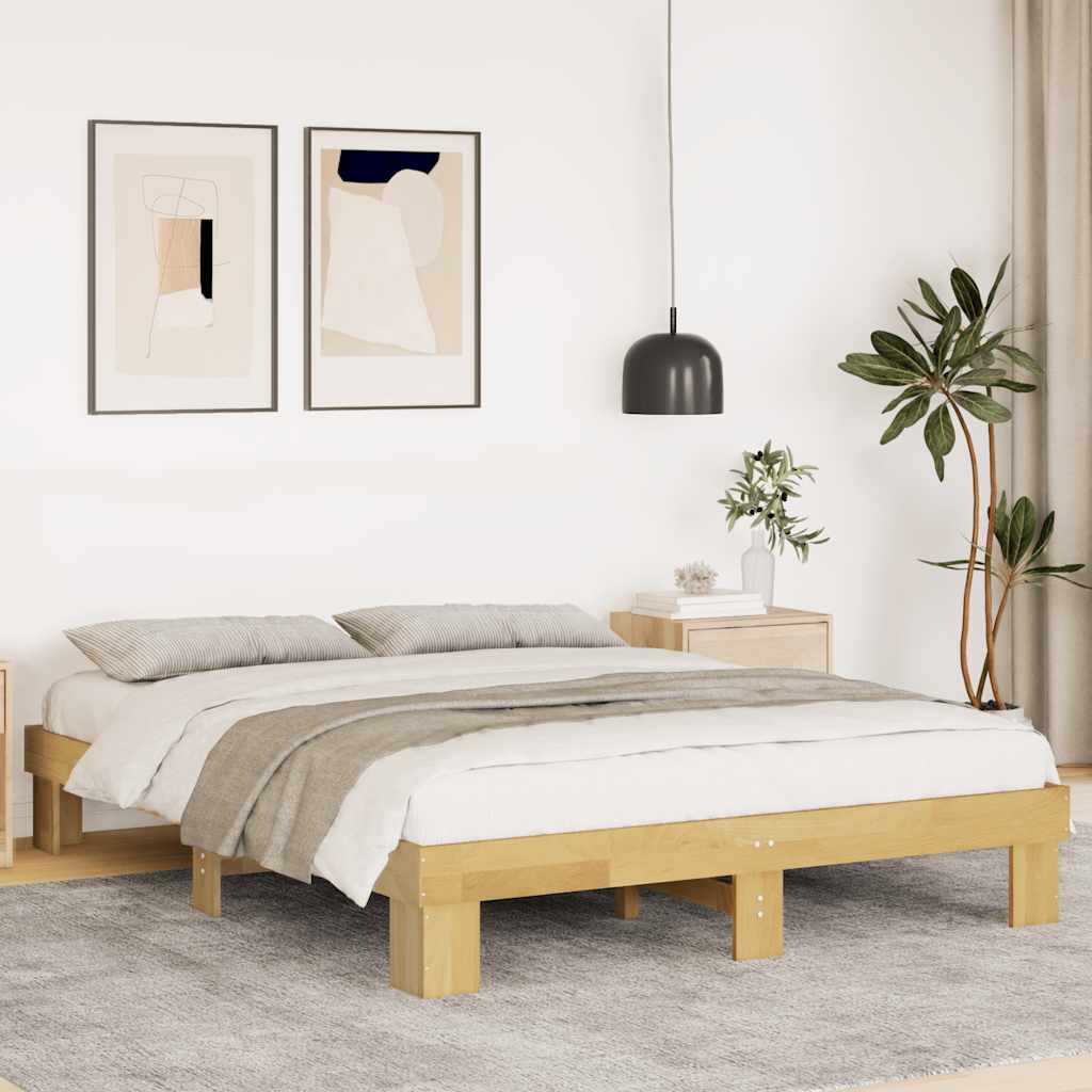 Sängynrunko ilman patjaa 140x200 cm massiivipuutammea