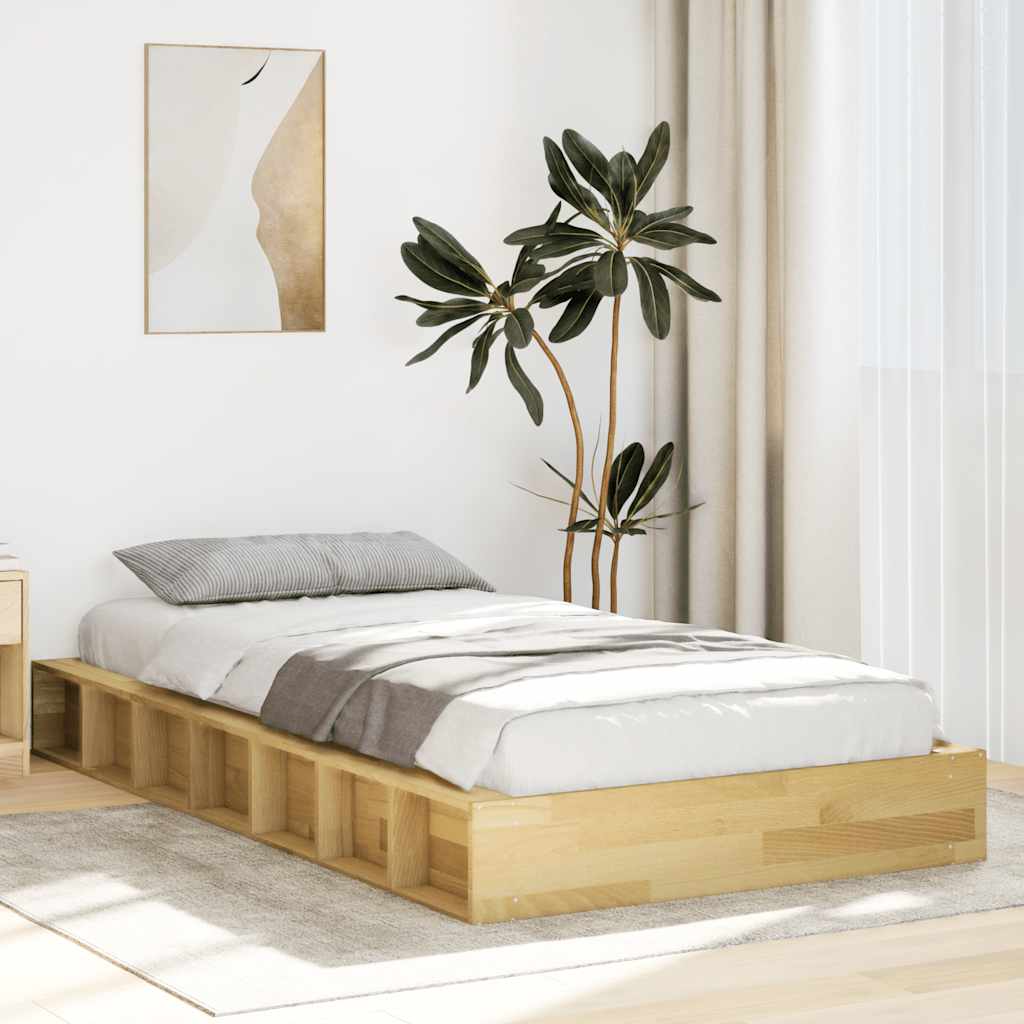 Sängynrunko ilman patjaa 90x190 cm massiivipuutammea