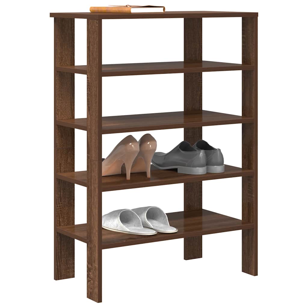 Kenkäteline ruskea tammi 61x32x87,5 cm tekninen puu