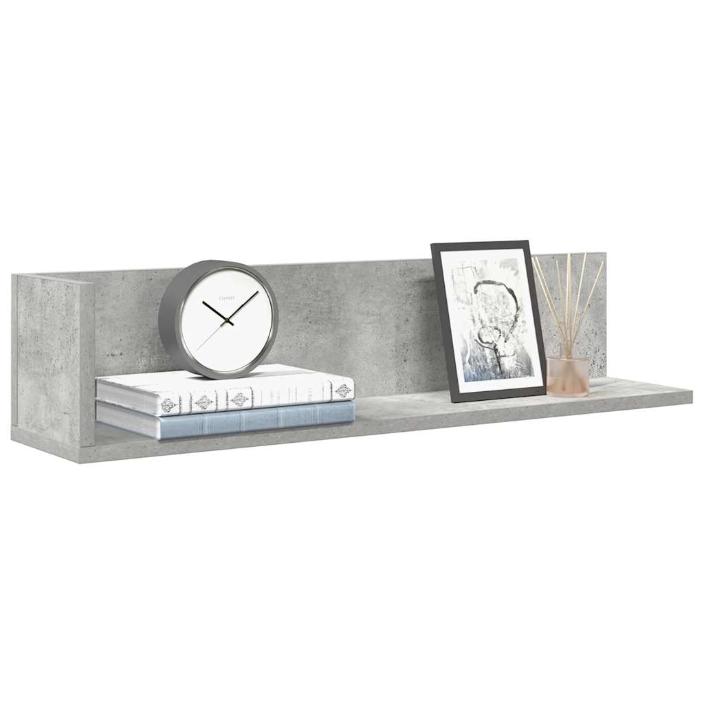 Seinähyllyt 2 kpl Betoninharmaa 75x16,5x16,5 cm Teknillinen puu