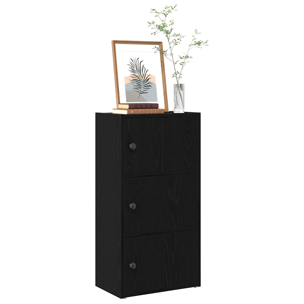 Kirjahylly musta tammi 40x24x77 cm tekninen puu