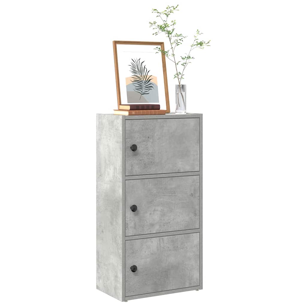 Kirjahylly betoninharmaa 40x24x77 cm tekninen puu