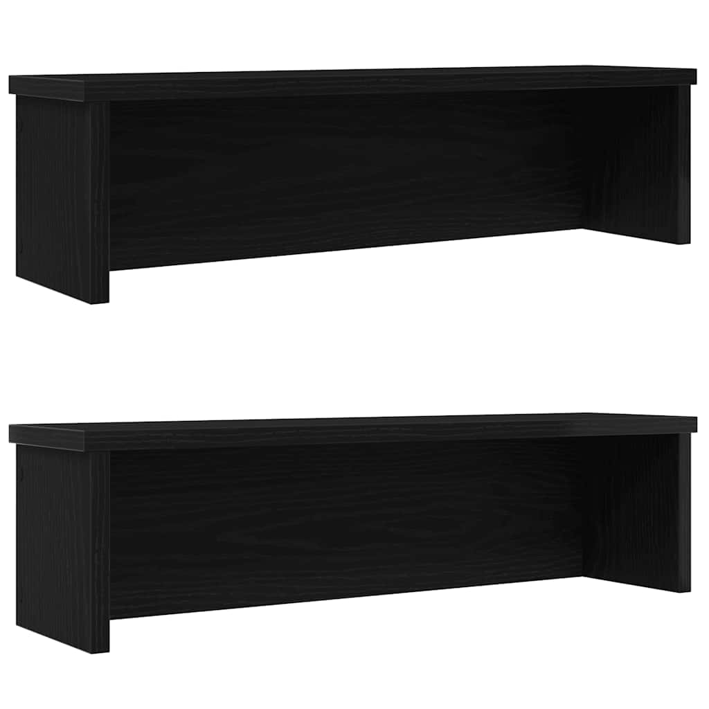 Keittiötelineet Pinottavat 2 kpl Musta 50x15x16 cm