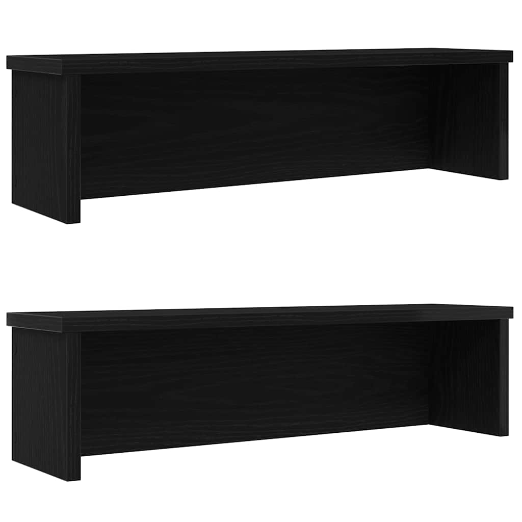 Keittiötelineet Pinottava 2 kpl Musta 60x15x16 cm