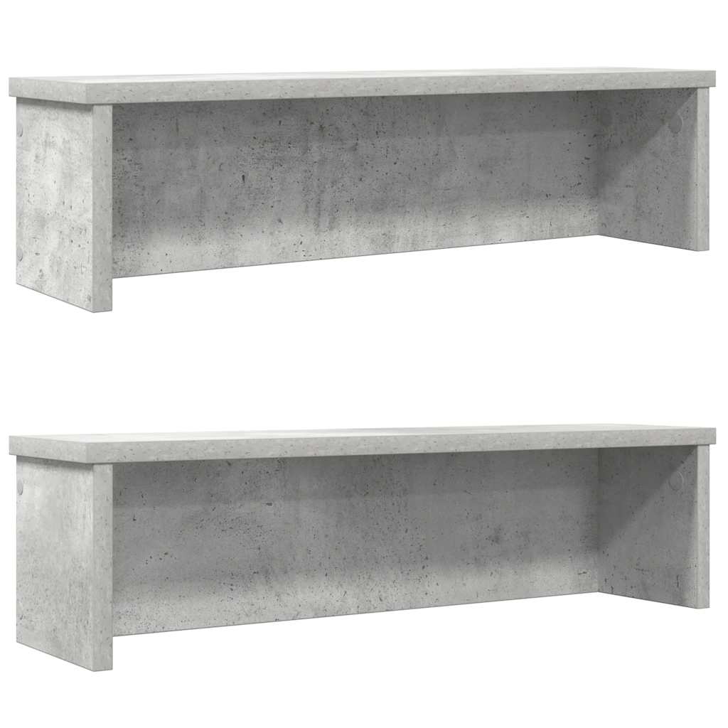 Keittiötelineet Pinottavat 2 kpl Betoninharmaa 60x15x16 cm