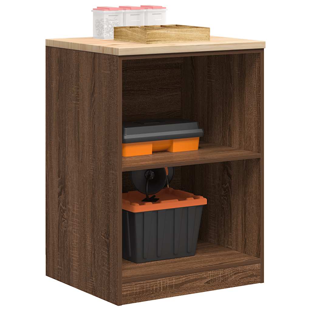 Autotallin säilytyskaappi ruskea tammi 60x51x85 cm täysi mänty