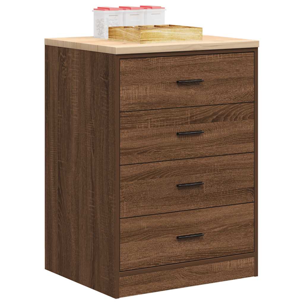 Autotallin säilytyskaappi ruskea tammi 60x51x85 cm täysi mänty