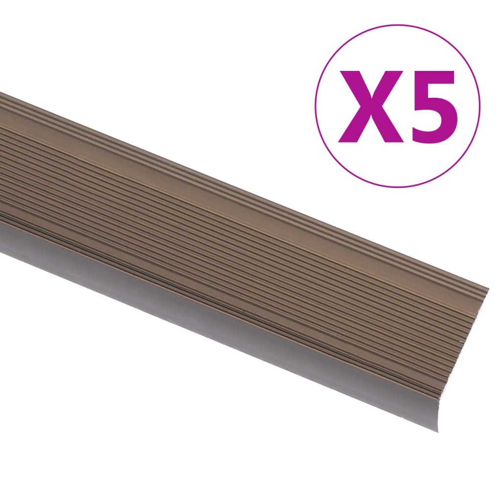 Portaikon suojukset L-muotoiset 5 kpl alumiini 100 cm ruskea
