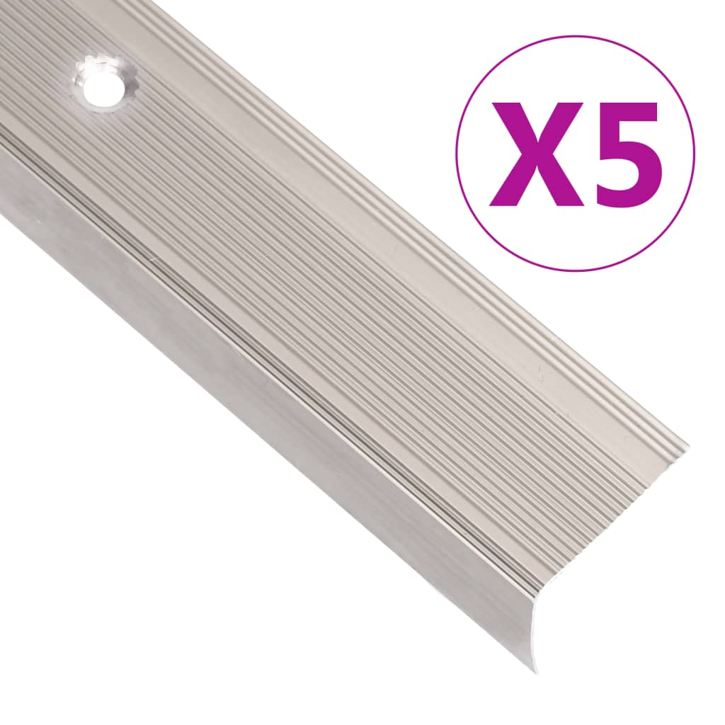 Portaikon suojukset L-muotoiset 5 kpl alumiini 100 cm samppanja