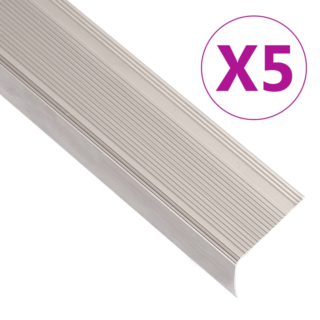 Portaikon suojukset L-muotoiset 5 kpl alumiini 100 cm samppanja