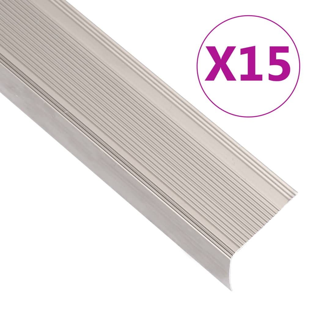 Portaikon suojukset L-muotoiset 15 kpl alumiini 100cm samppanja