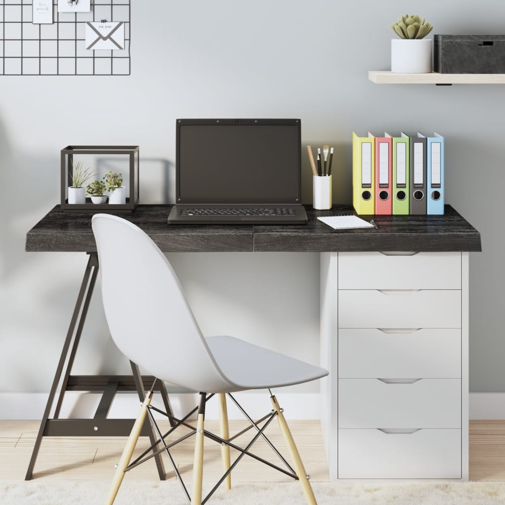Pöytälevy tummanruskea 120x40x(2-6) cm käsitelty täystammi