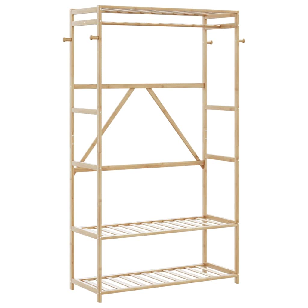 Vaateteline hyllyillä 110x40x175 cm Bambu