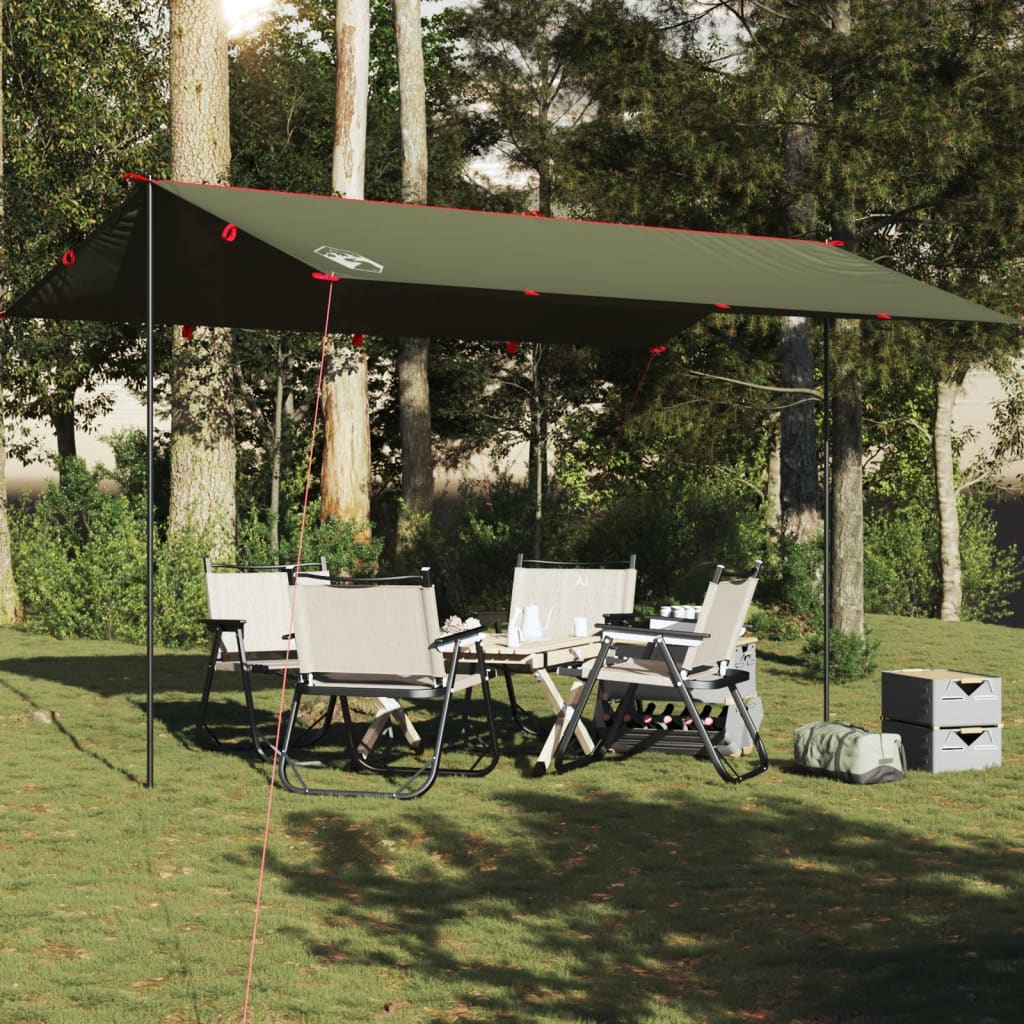 Camping Tarp oliivinvihreä 506x306 cm Vedenpitävä