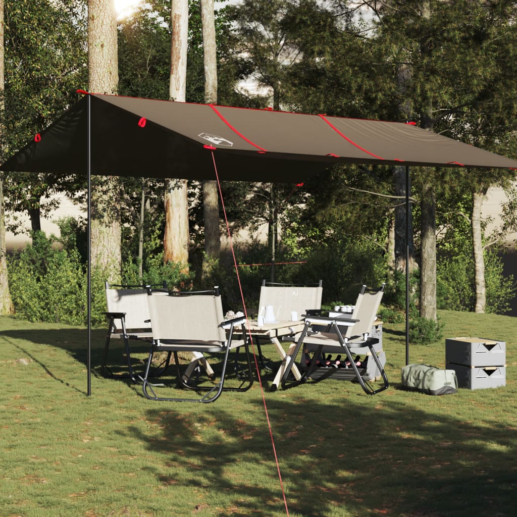 Camping Tarp Ruskea 451x420 cm Vedenpitävä