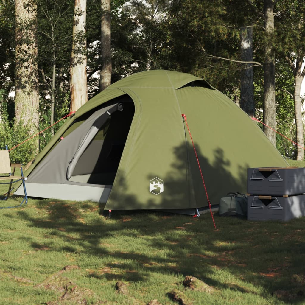 Camping Teltta Dome 4-hengen oliivinvihreä vedenpitävä