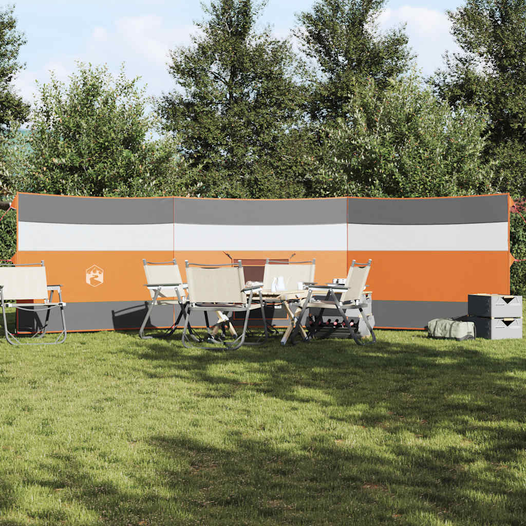 Camping Windbreak Harmaa ja oranssi 508x130 cm Vedenpitävä