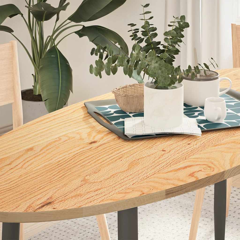 Pöytälevy 140x60x2 cm massiivipuuta tammi soikea