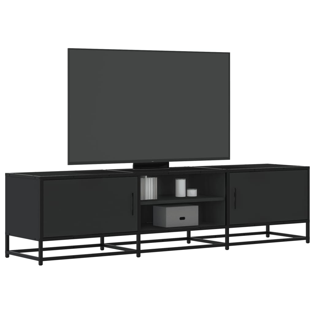 TV-kaappi Musta 160x35x41 cm Suunniteltu puu ja metalli