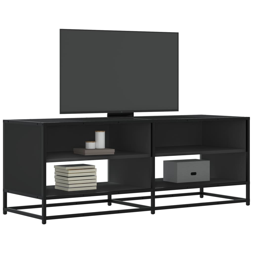 TV-kaappi Musta 120,5x40x46 cm Suunniteltu puu ja metalli